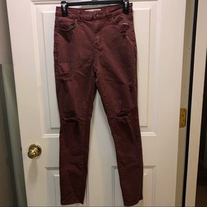 High rise red jeans, size:9